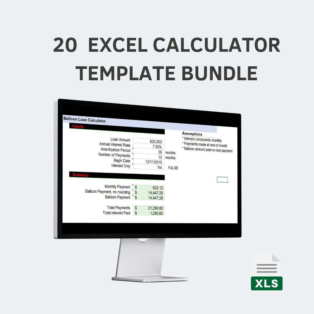 Excel Calculator Bundle - 30