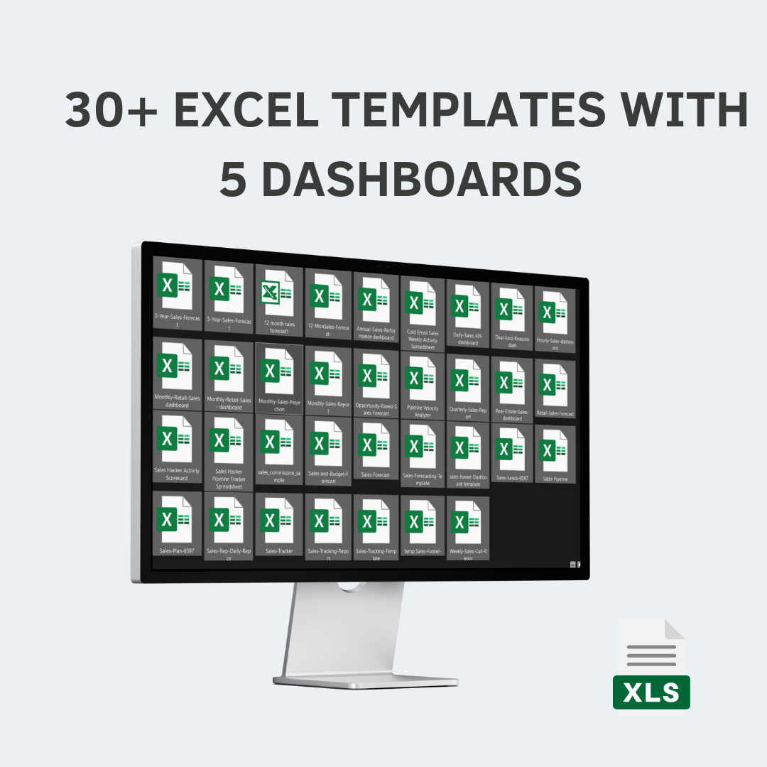 Sales Tracker, Plan, and Projections Templates Bundle - 30+ Sheets + 5 Free Dashboards